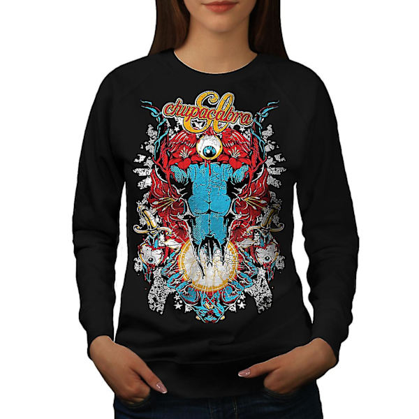 Eye Monster Horror Women Blacksweatshirt XXL