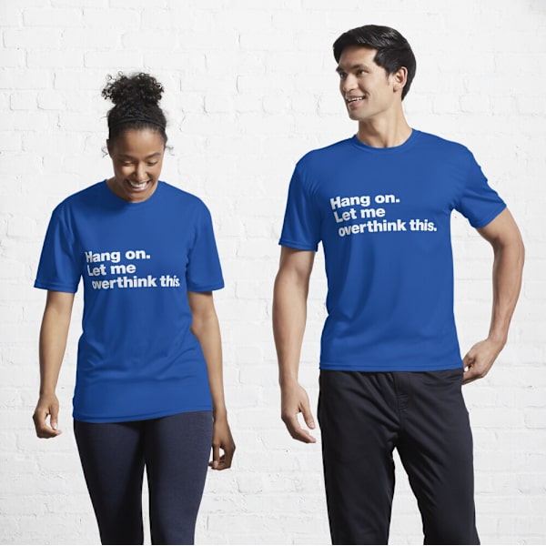 Vänta. Låt mig övertänka detta. Aktiv T-shirt Royal Blue L_Front