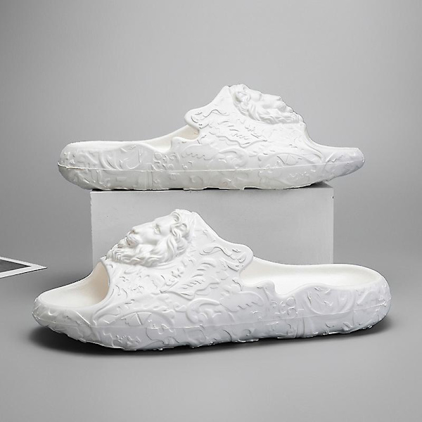 Strandtofflor för män Modesandaler Utomhus Halkfria inomhusskor 3Bs2180 White 42-43