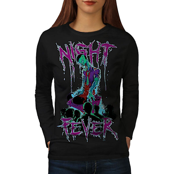 Night Fever Dead Women Blacklong Sleeve T-shirt XXL