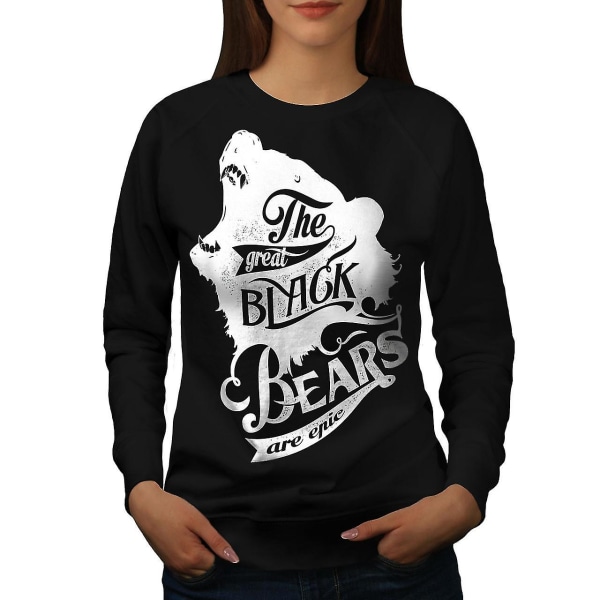 Great Black Bear Animal Women Blacksweatshirt L