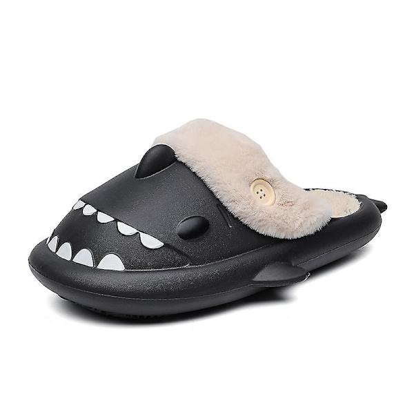 Herr Damtofflor Memory Foam Komfort bomullsblandning Stängd tå House Skor 2K2356 Black 40-41