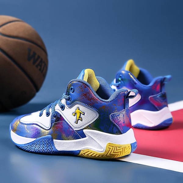 Basketskor för barn Mode Halkfria sneakers Sportskor som andas 22038 Blue 31