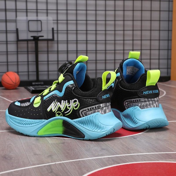 Barn basketskor Mode halkfria sneakers Andas sportskor 727 BlackBlue 39