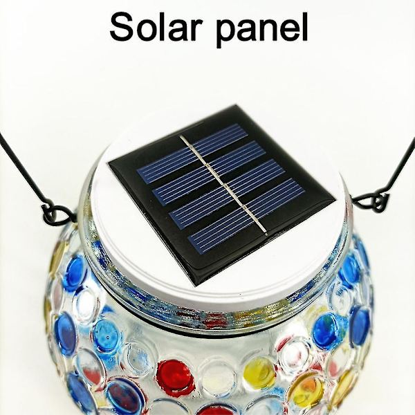 Solar Glas Ball Light Mosaik Led Trädgårdsljus, bordsnattlampa för trädgårdsdekoration