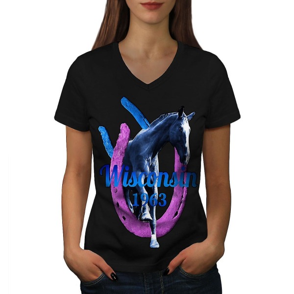 Wisconsin Horse Fashion Women T-shirt 3XL