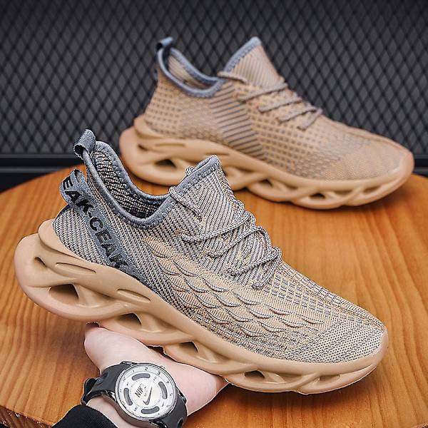 Herr Fly Weaving Sneakers Andas löparskor Mode Sportskor 3Al1023 Khaki 41