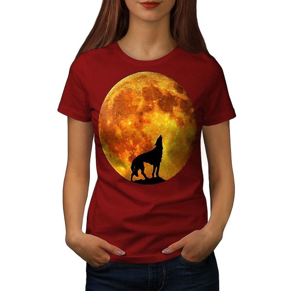 Wolf Nature Moon Animal Women T-shirt L