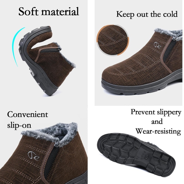 Casual Vintersnöskor för män Vattentåliga skor Anti-halk Casual Lätt vandringskänga M541 Brown 40