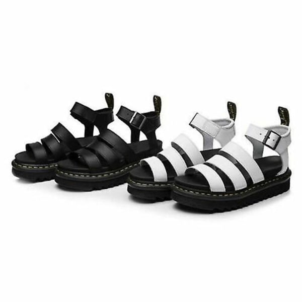 Kvinnors Chunky Sandaler Tjock sula Strappy Block Flatforms Skor Sommar Ny storlek White UK8EU42