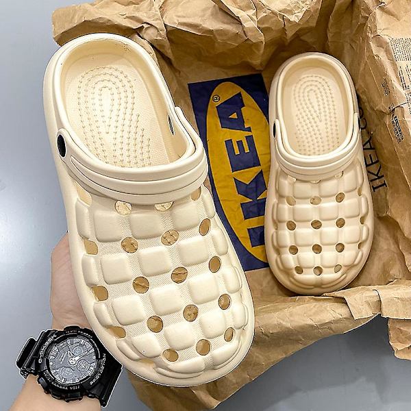 Strandtofflor för män Modesandaler Utomhus Halkfria inomhusskor 3B2104 Beige 40-41
