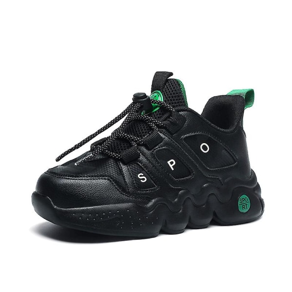 Kids Sneakers Andas löparskor Mode Sportskor L679 BlackGreen 29