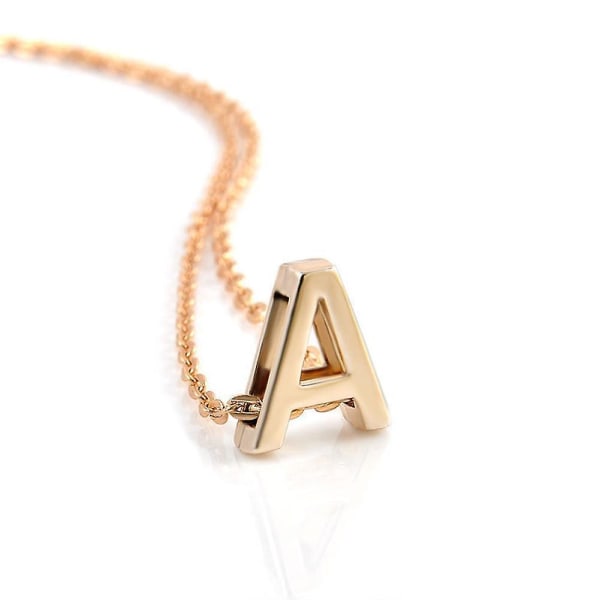 Mode kvinnors guldpläterade första alfabetet bokstaven A-Z hänge kedja halsband