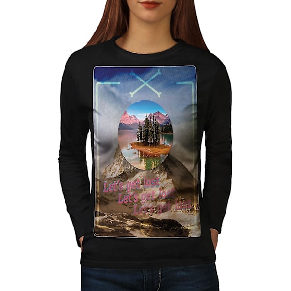 We Lost In Wild Nature Svart Långärmad T-shirt för kvinnor M