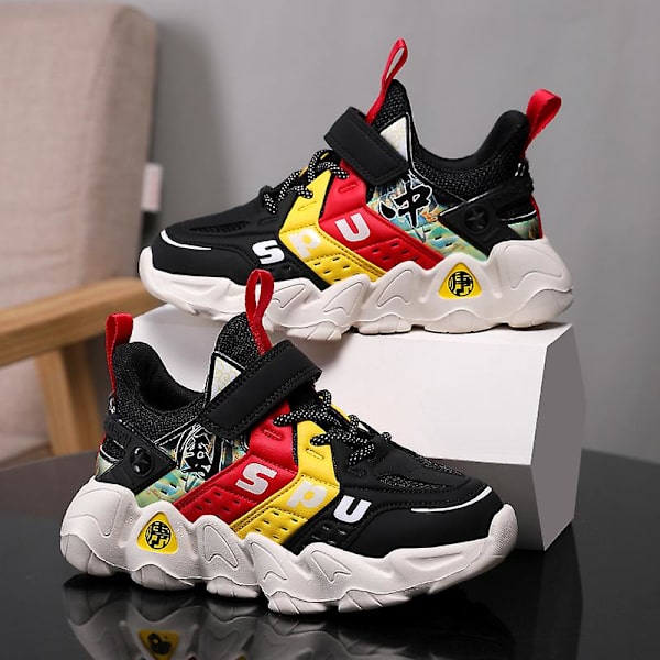 Sneakers för barn Andas Pojkar Flickor Löparskor Mode Sportskor 3A2788 Black 34