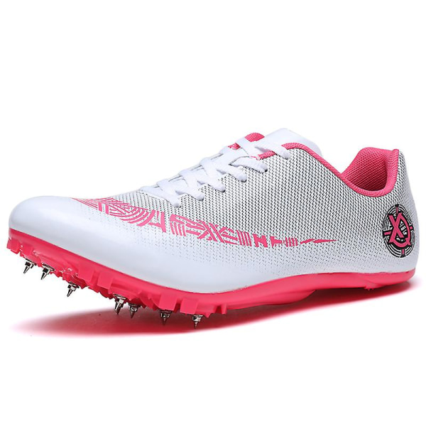 Friidrottsskor för män Spikes Track Race Hoppande Sneakers Professionell löpning Nail Spikes Skor 3Ctj2040 WhitePink 41