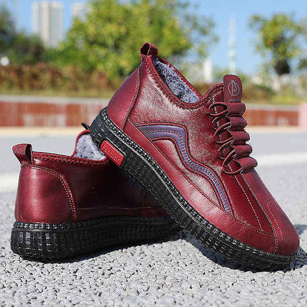 Dammode för äldre mode Casual Plus bomullsskor Vintersportskor 2L7712 Red 41