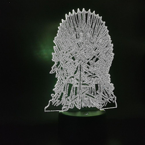 Game Of Thrones 3d Liten nattlampa Stark Iron Throne Färgglad nattlampa