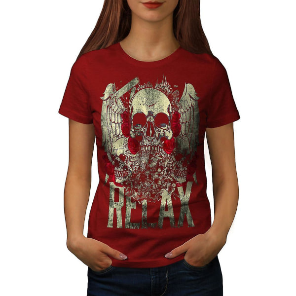 Relax Metal Rock Skull T-shirt för kvinnor L