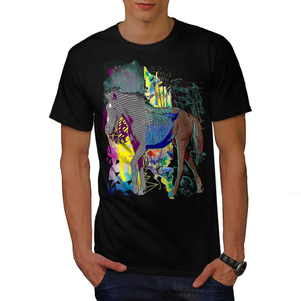 Creative Horse Men Blackt-shirt XL