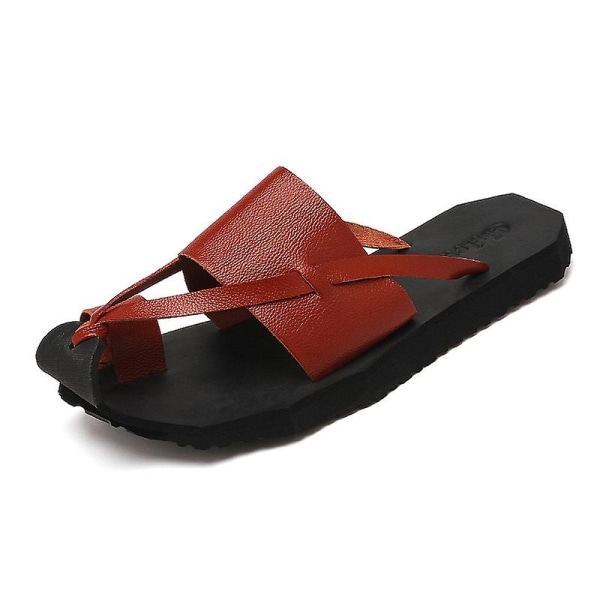 Strandtofflor för män Modesandaler Utomhus Halkfria inomhusskor 3B1908 Brown 44