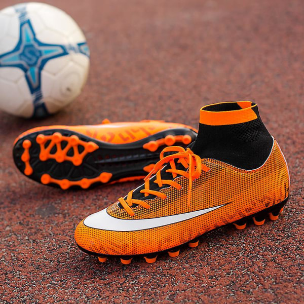 Fotbollsskor dam Spikes Fotbollsskor för ungdomar Stövlar Atletisk Sneaker 3C32736G Orange 40