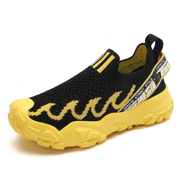 Barn Sneakers Andas Mode Sport Löparskor För Pojkar Flickor 2C669 BlackYellow 34