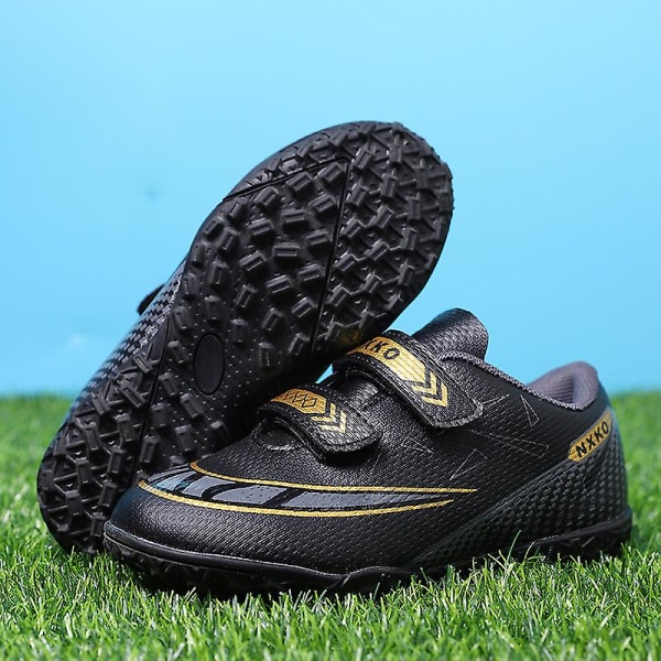 Pojkar Flickor Fotbollsskor Ankel Fotbollsskor Grästräning Sport Skor Sneakers Yj6210 Black 37