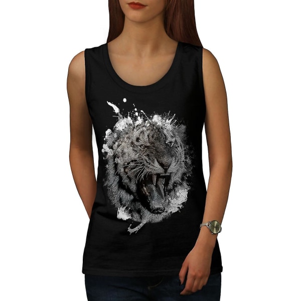 Wild Animal Tiger Women Blacktank Top XL