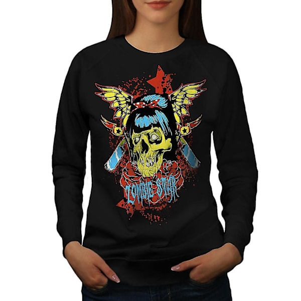 Star Butterfly Zombie Women Blacksweatshirt | Wellcoda S
