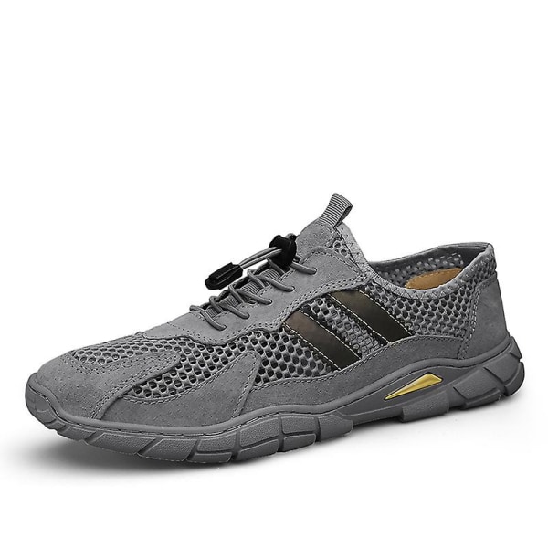 Sneakers för män Löpartennisskor Lättviktsventilerande Sport Athletic 3D7166 Gray 46