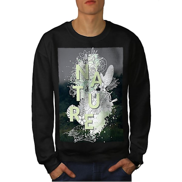 Naturstil män Blacksweatshirt M