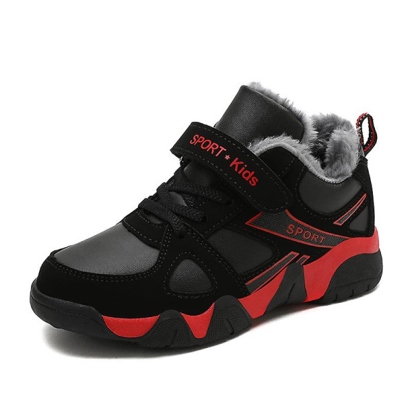 Barn Sneakers Andas löparskor Mode Sportskor Vinter Bomullsskor 968M BlackRed 34