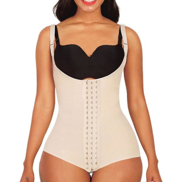 Kvinna Fajas Colombiansk Body Shaper Slimming Gördlar Platt Mage Shapewear Skida Korsett Waist Trainer Shapewear,beige L