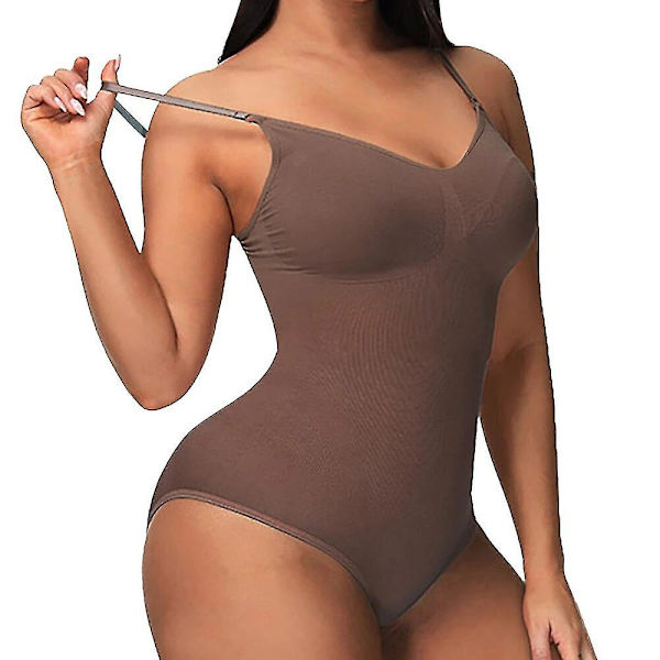 Lequeen Shapewear För Kvinnor Invisible Body Shaper Slimming Belly Underkläder för viktminskning Waist trainer Magekontroll Bodysuit,beige M