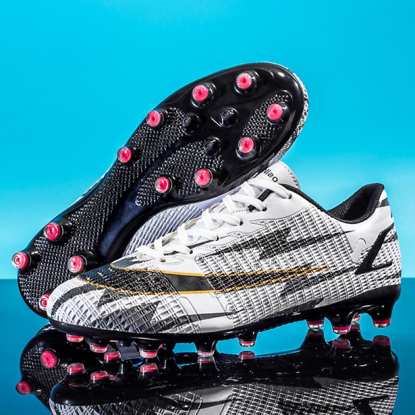 Fotbollsskor för män Halkfria fotbollsskor för herr Gräs Fotbollssneakers X916 WhiteGray 44