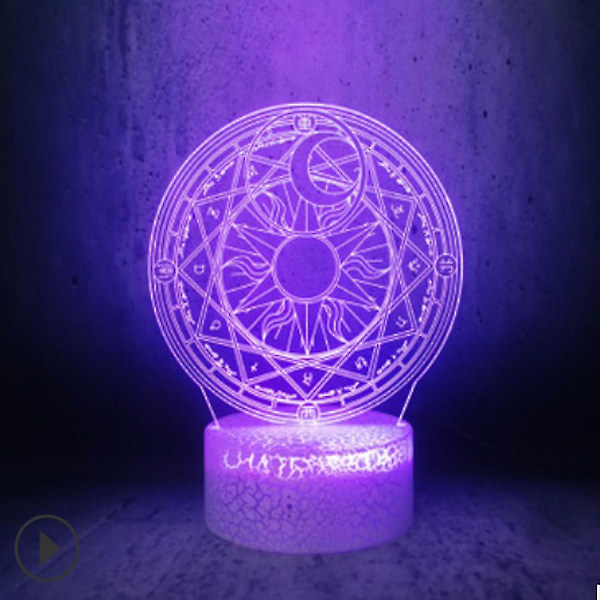 Magic Array 3d Led Nattljus Sovrumsbordslampa Färg ändras