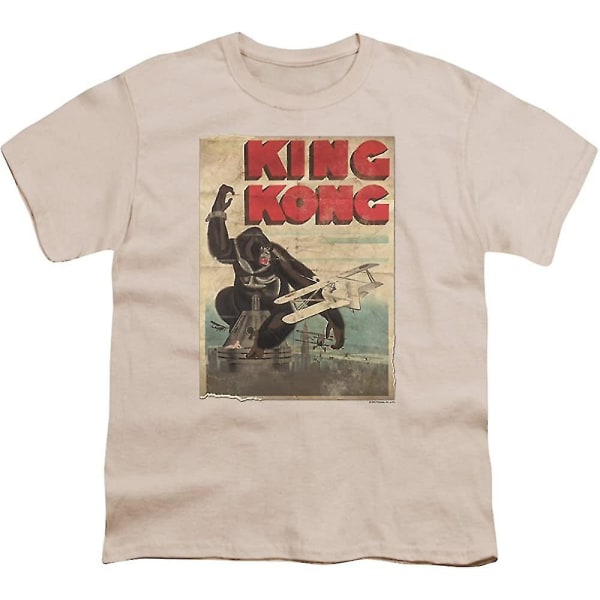 Ungdom: King Kong - Old Worn Poster T-shirt för barn Storlek Ym L