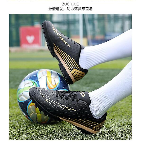 Män Athletic Outdoor Fotboll Sneaker Bekväma vuxna fotbollsskor Black 41