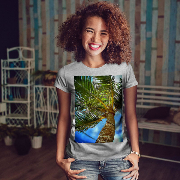 Beach Palm Tropic T-shirt för kvinnor S