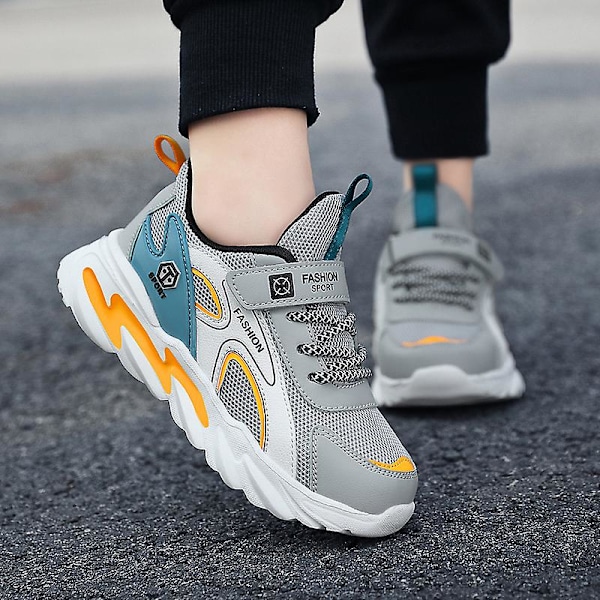 Pojkar Flickor Sneakers Andas löparskor Mode Sportskor 3Af858 Gray 29