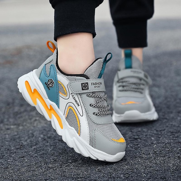 Pojkar Flickor Sneakers Andas löparskor Mode Sportskor 3Af858 Gray 34