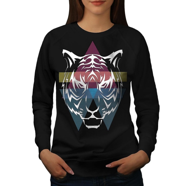 Tiger Ornament Women Blacksweatshirt L