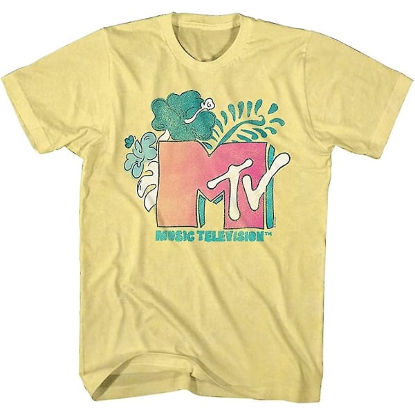 Mtv 80s Mtv Tropical Logotyp Musik TV Vuxen Kortärmade T-shirts Grafiska T-shirts 3XL