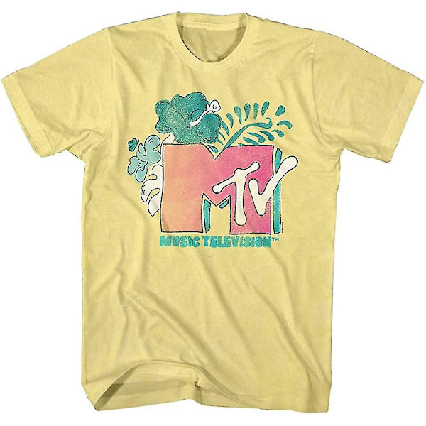 Mtv 80s Mtv Tropical Logotyp Musik TV Vuxen Kortärmade T-shirts Grafiska T-shirts M