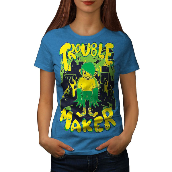 Trouble Maker Art Kvinnor Royal Bluet-shirt L