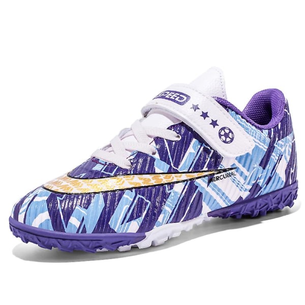 Fotbollsskor Barn Fotbollsskor Vuxen Fotbollsskor Grästräning Sport Skor Sneakers 3B2302 Purple 39