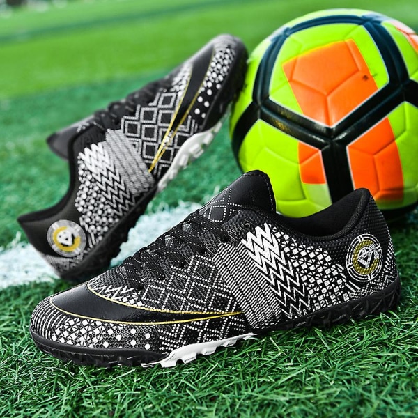 Fotbollsskor för herr, halkfria fotbollsskor, Gräs Fotbollssneakers Yj757 Black1 44