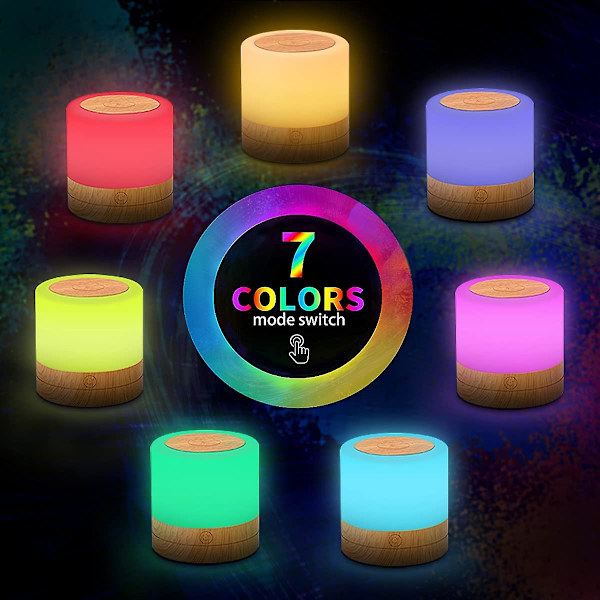 Dimbar Touch Led sänglampa - Nattljus med timer - Rgb färgbyte - Bordslampa