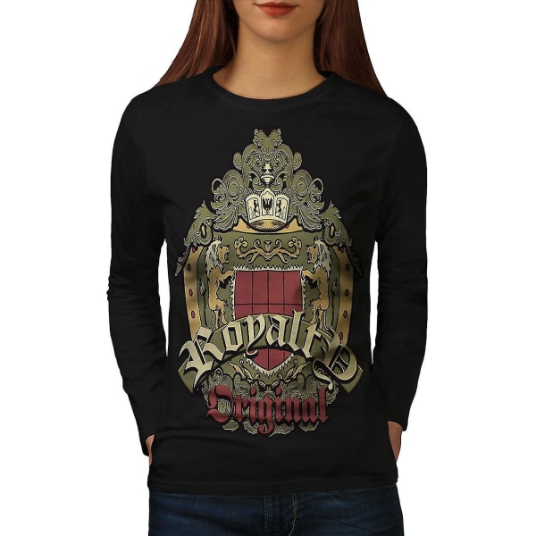 Arms Coat Lion Fashion Women Blacklong Sleeve T-shirt | Wellcoda S